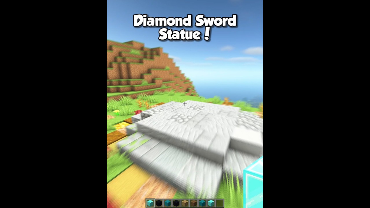 Minecraft Diamond Sword Statue 🤯 (Montagem Coma) #shorts #minecraft