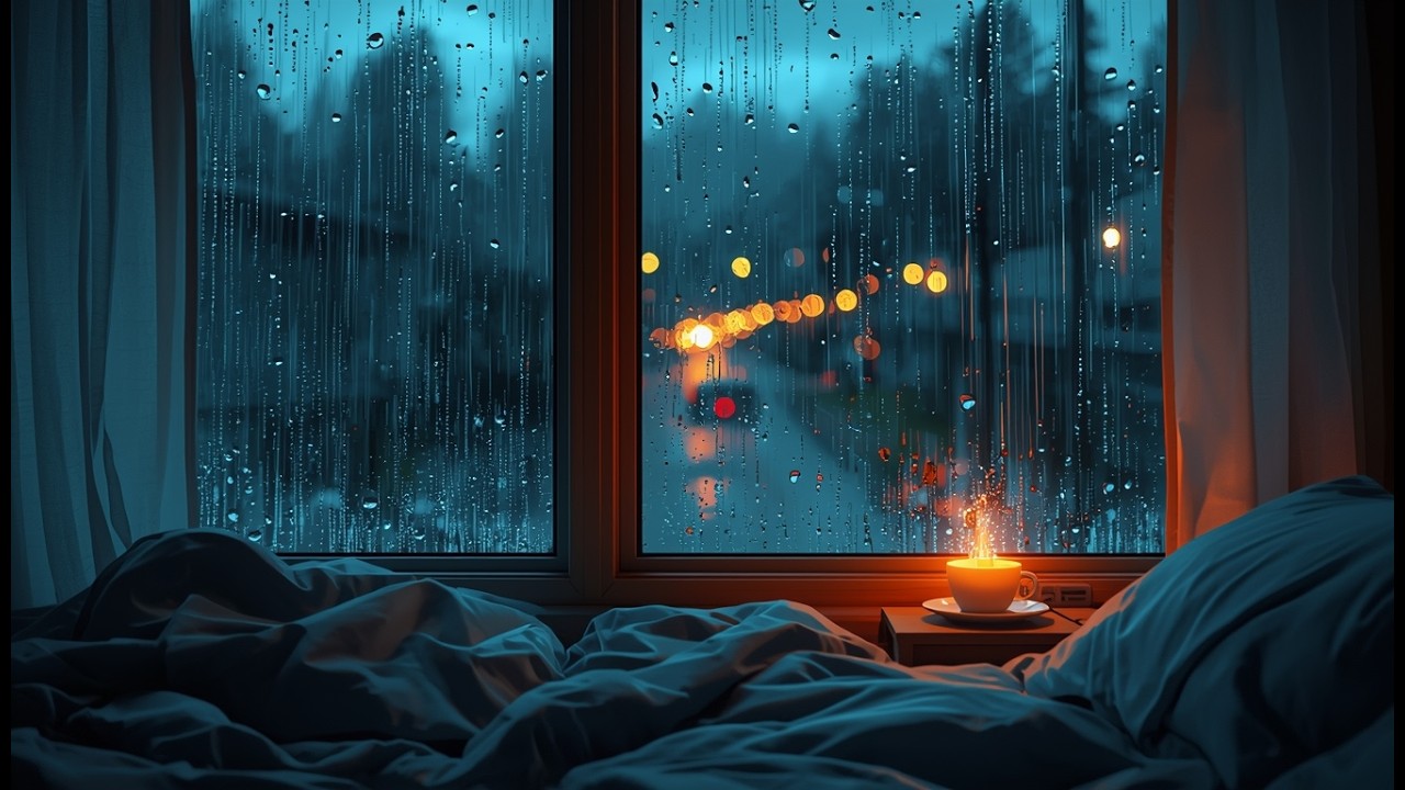 Relaxing Rain & smooth Jazz in Ladysmith | Cozy Window Wiew [4K]