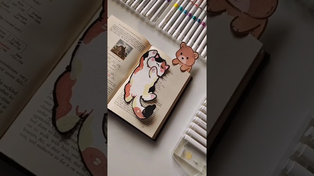 Cute Cat Bookmark Idea #aestheic #bookmarkideas #cutecat #catdrawing