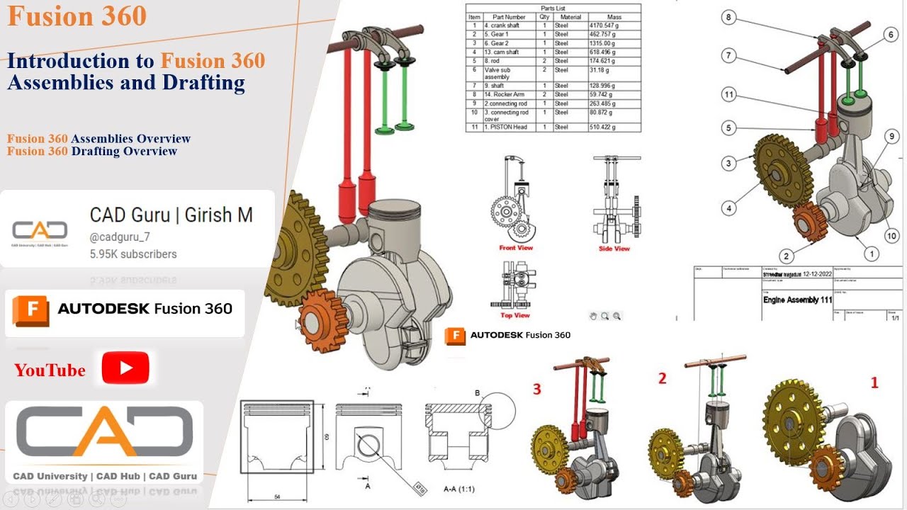 Introduction to Fusion 360 Assembly and Drafting | Fusion 360 Course for Beginners