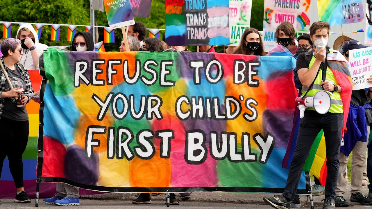 Supporters of trans rights rally against anti-LGBTQ protest in Ottawa