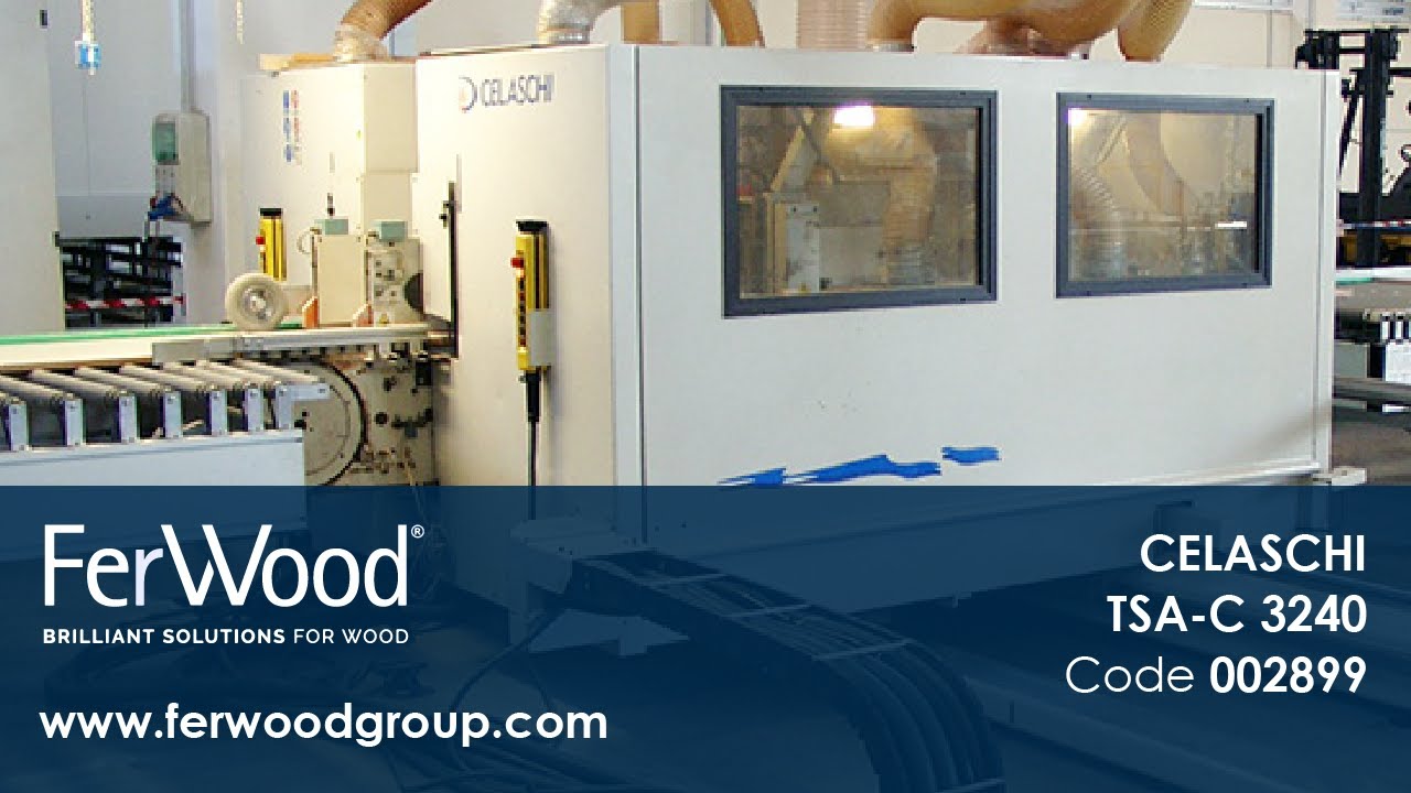 Двусторонний Форматно-Раскроечный Станок во время работы - CELASCHI TSA-C 3240 - Ferwoodgroup