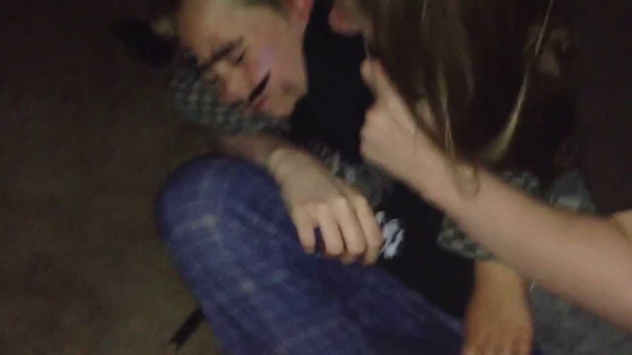 Putting makeup on a sleeping Wyatt(:
