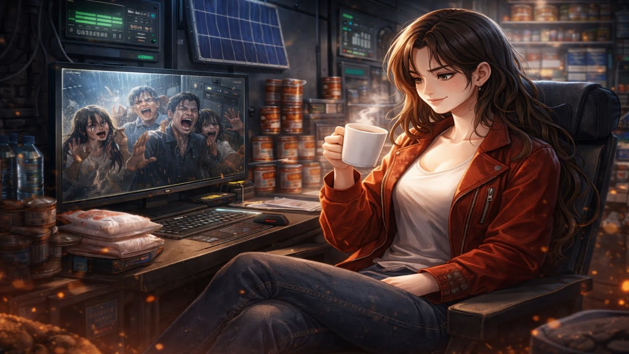 女频沙雕動畫：《末世-我憑系統幹翻全世界》·重生末世前一個月：我捲走渣男百萬家產，打造360°鋼鐵堡壘，火鍋配電影！