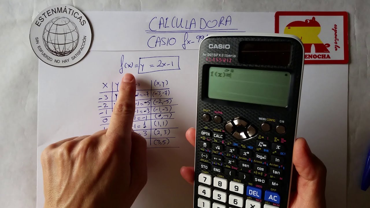 Estenmáticas con Casio fx-991SP X. Tabla de funciones (explicado con ejercicio).