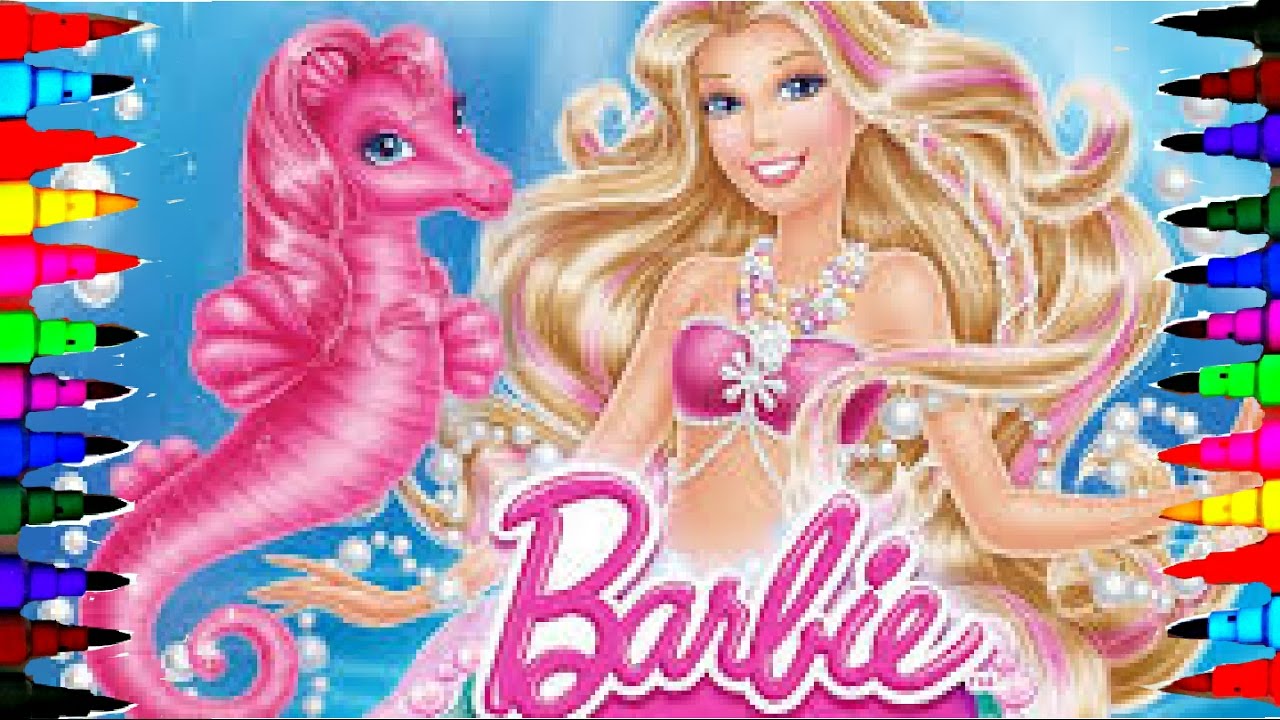 BARBIE and Prince KEN BEST LEARNING Coloring Book l Pages Kids Learn Rainbow Mermaid Colors Videos