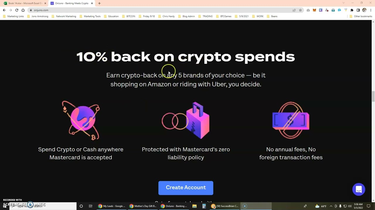 OnJuno Debit Card Crypto com Nexo Staking Cashback Rewards Metal Debit Card 050522