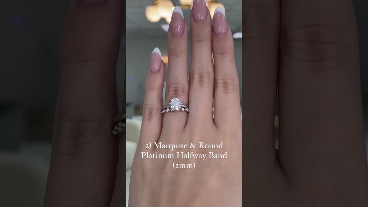 From 1-5, which wedding band would YOU choose? ❤️ #engagementring #bridalsets #weddingband