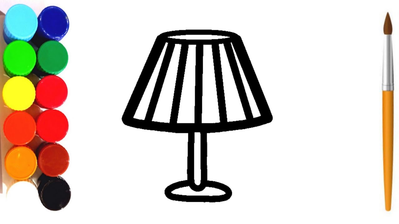 How to draw a Table Lamp step by step | Lamp drawing for kids | Table Lamp Drawing Easy #lamp