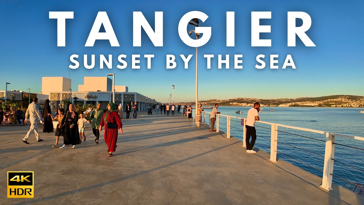 TANGIER Morocco 4K HDR – STUNNING Walk at Corniche & Marina Bay