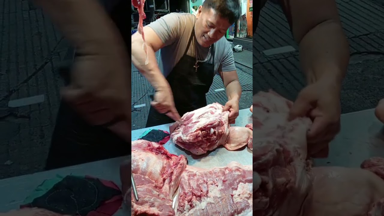TUTORIAL HOW TO DEBONE PIG PORK HEAD SKILLS #DEBONE #PORK #skills