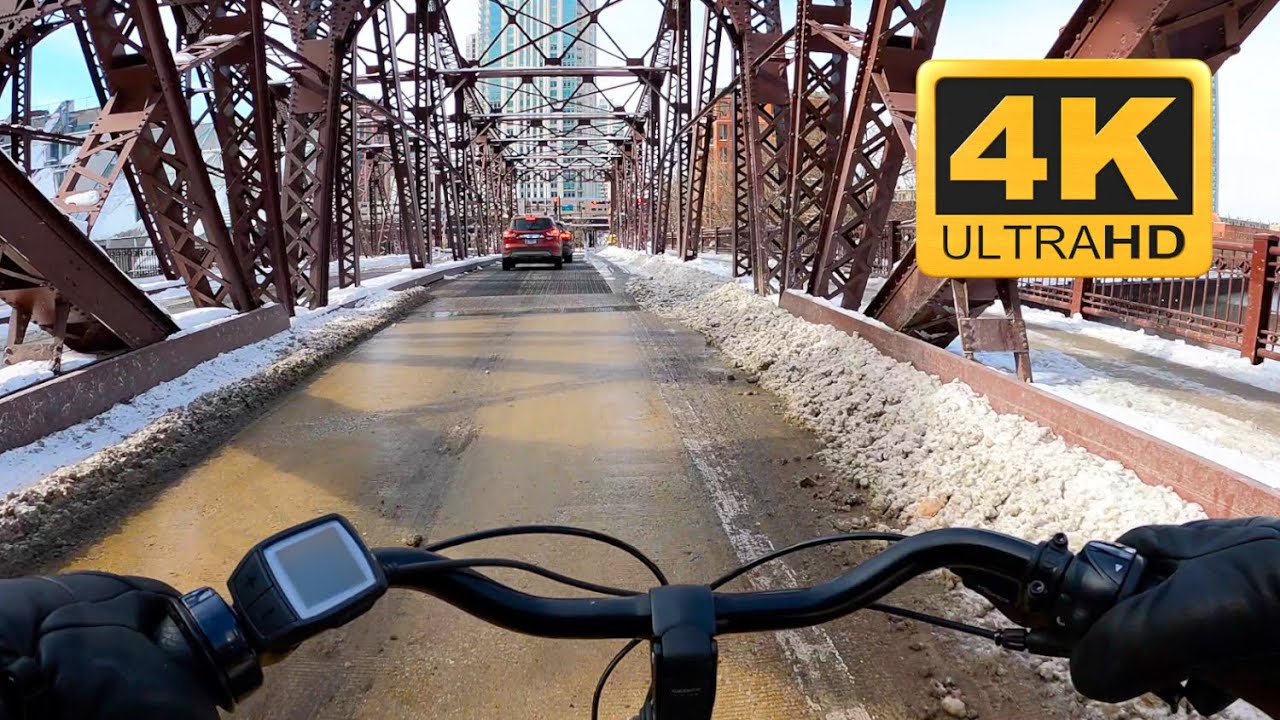 Ebike Ride through Snowy City Streets [4K]