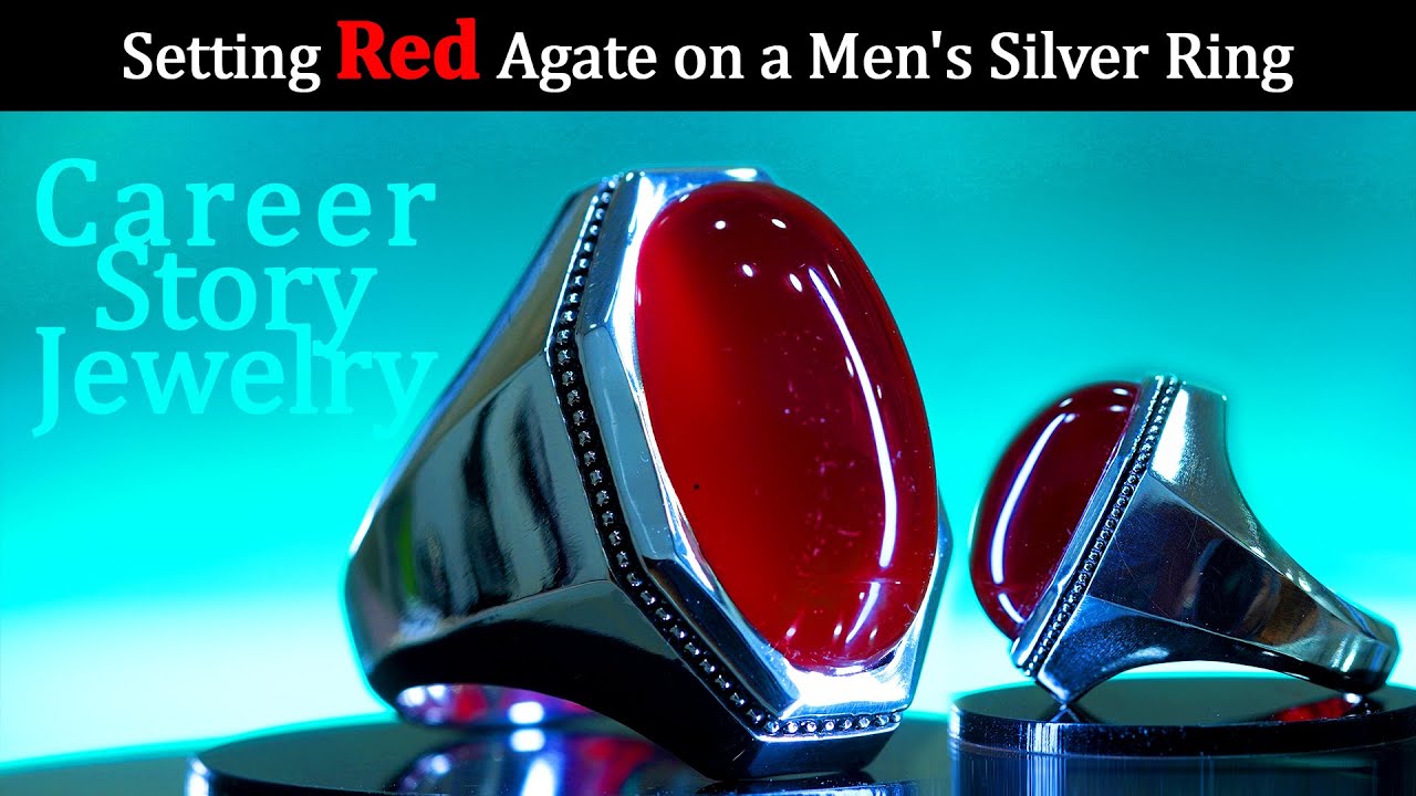 How Persian Masters Craft the Perfect Setting Red Agate on a Silver Ring | Career Story Jewelry