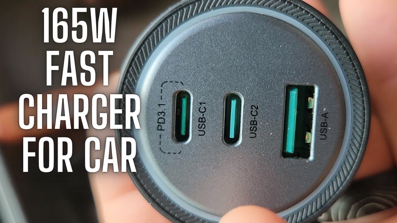 Автомобильное зарядное устройство USB C мощностью 165 Вт | Автомобильный адаптер для телефона с 3...