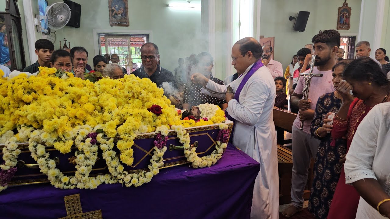 Funeral of loving Philip Neri Lobo(40) h/o Preethi s/o Hilda Benjanpadav,Belloor Bantw(car accident)