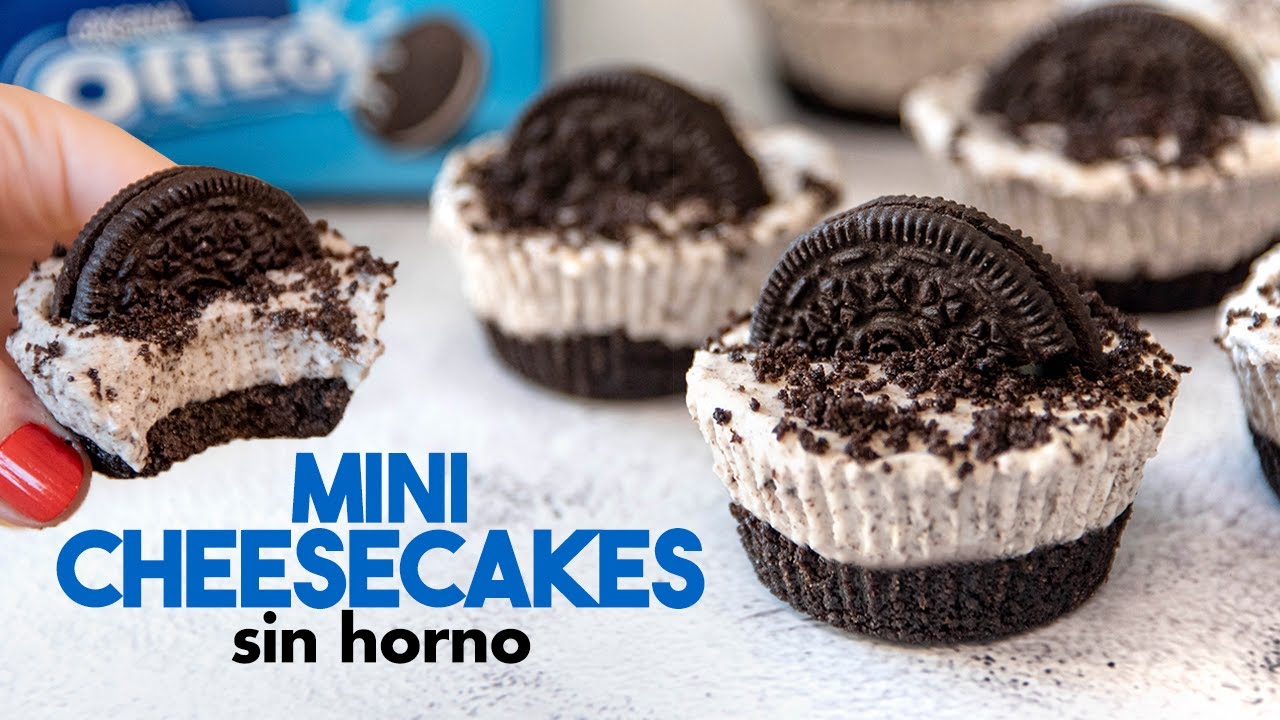 Mini CHEESECAKES de OREO Sin Horno 💙 ¡Solo 5 Ingredientes!