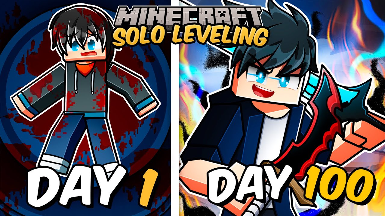 I Spent 100 Days as SUNG JIN WOO in Solo Leveling Minecraft!