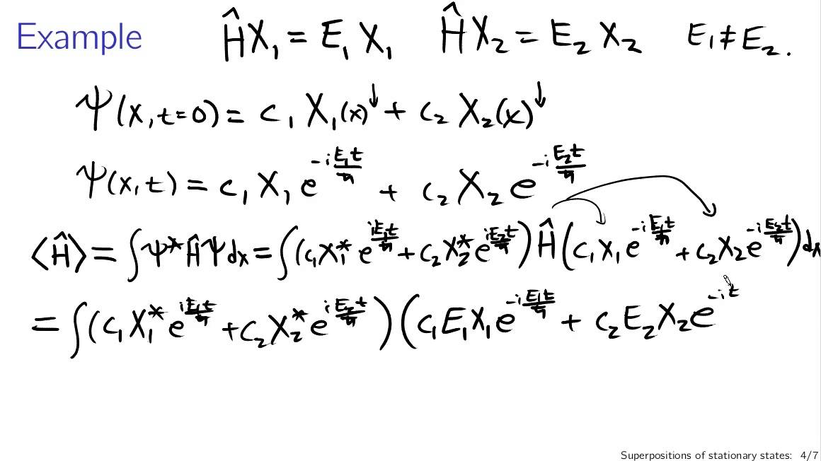 Superposition of stationary states