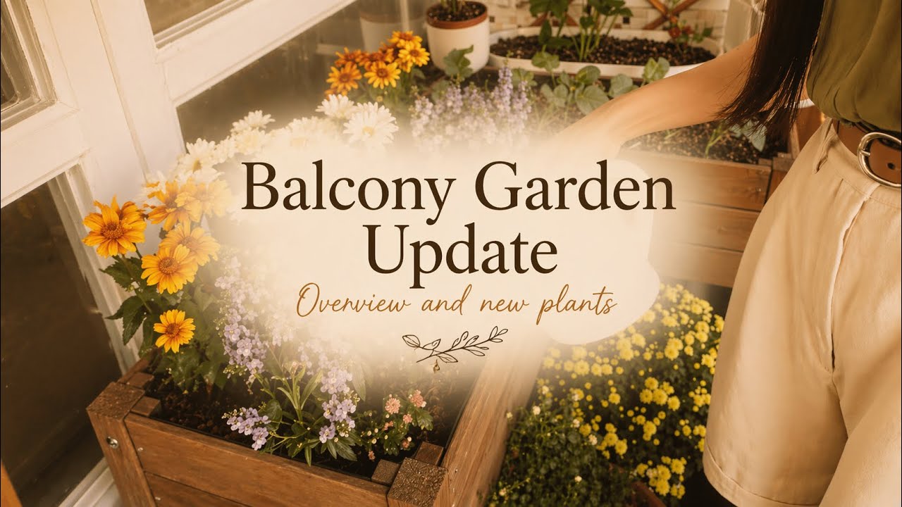 Cozy Balcony Update 🌱  Planting Roses, Small Garden Refresh & Summer Vibes | Living alone VLOG 🌻