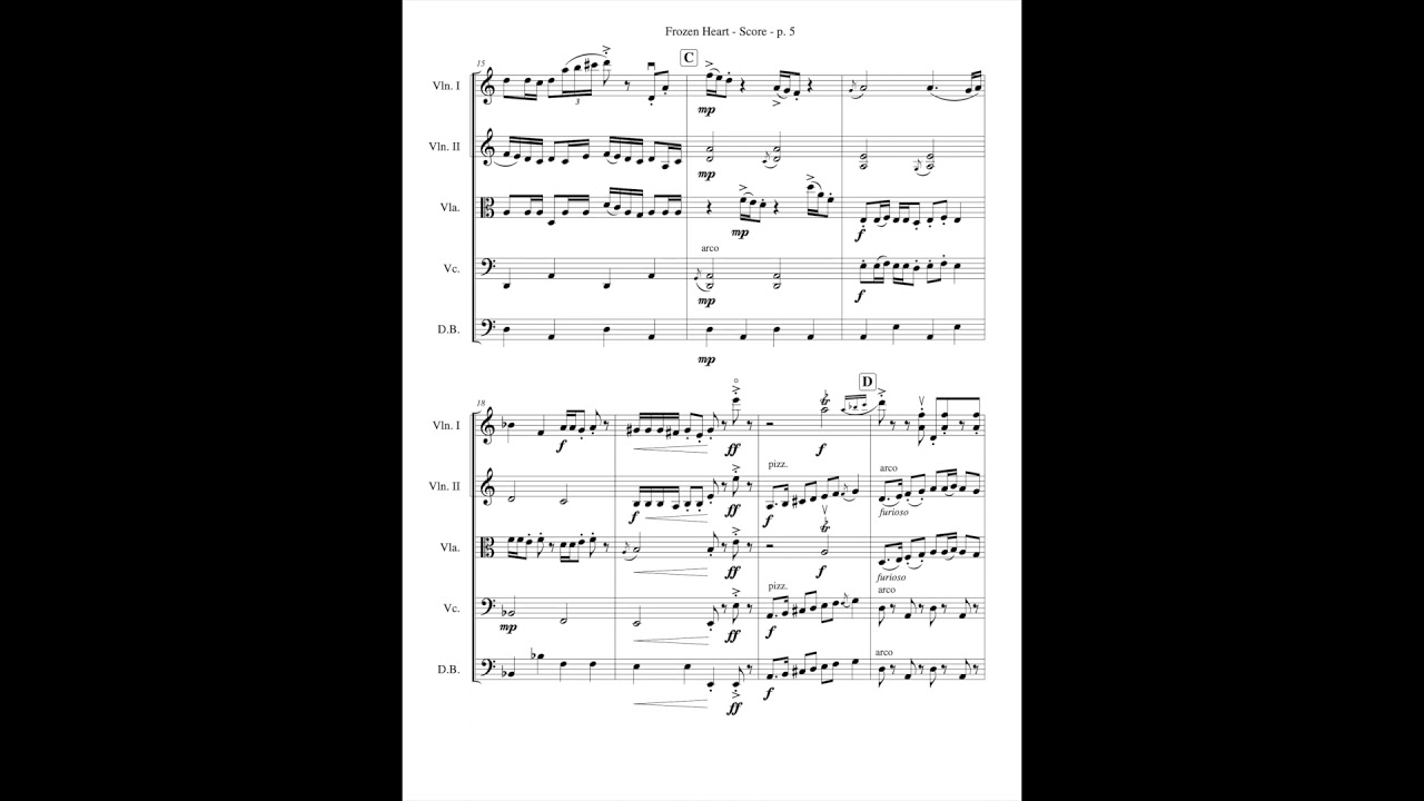 Frozen Heart - from Frozen - String Quartet (Quintet)