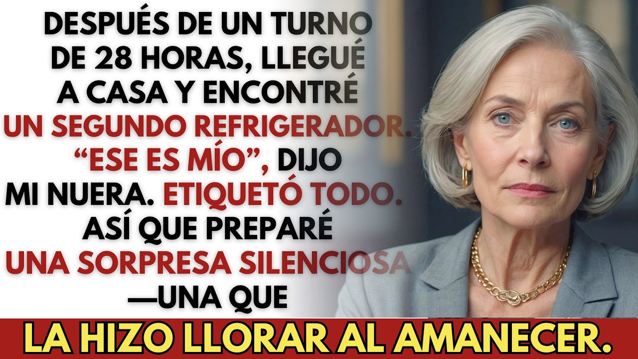Mi nuera dijo: “Ese refrigerador es mío—compra tu propia comida.” Lloró cuando vio mi sorpresa.