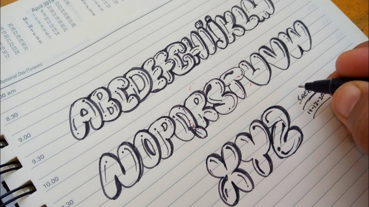 How to draw graffiti bubble letters a-z | Write Bubble Letters