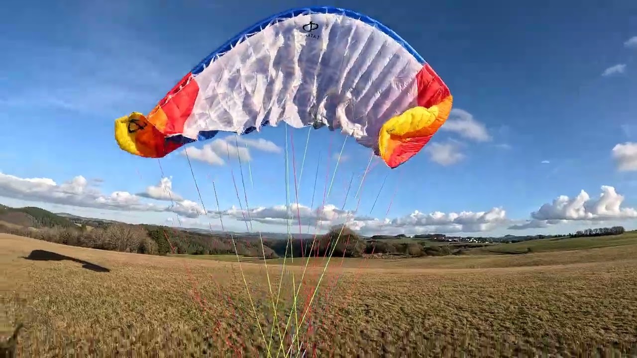 Gleitschirmfliegen an der Winde in Wershofen 4K am 07 02 2026