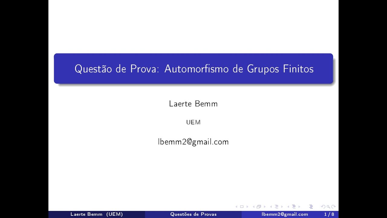 Exercício de Prova: Automorfismo de Grupos Finitos