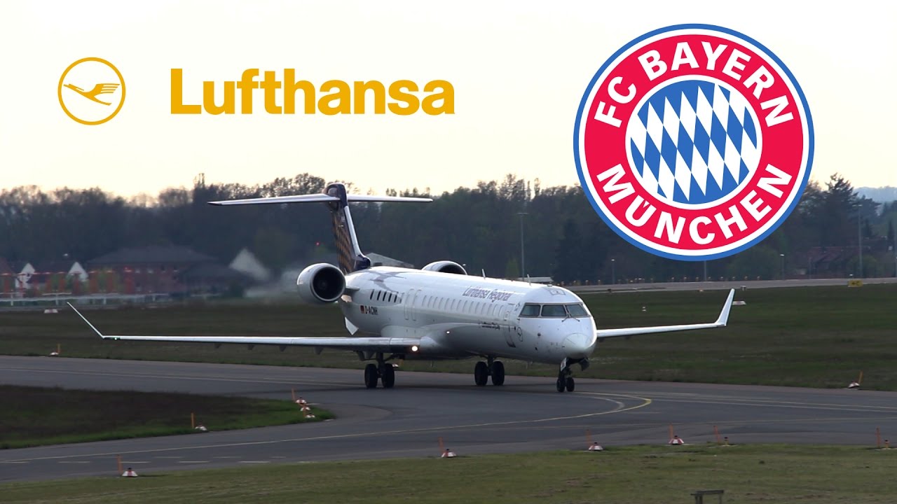 | FC BAYERN MÜNCHEN | Lufthansa Cityline CRJ-900LR landing | Braunschweig Airport