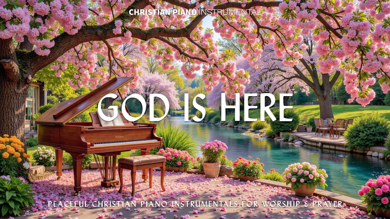 GOD IS HERE : Peaceful Spring Worship Piano 🌸 Inspiring Bible Verses for Prayer & Reflection