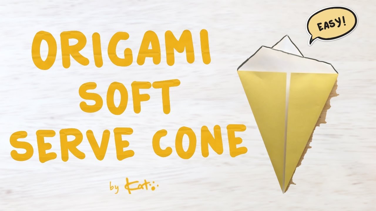How to fold an Origami Soft Serve (ice cream) Cone - Toddler Origami