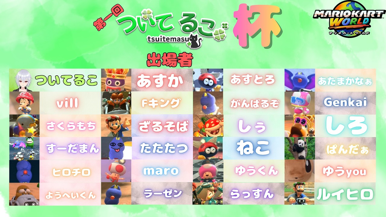 [マリオカートワールド] 第一回 ついてるこ杯 ~私が最速です~【#vtuber ついてるこ】