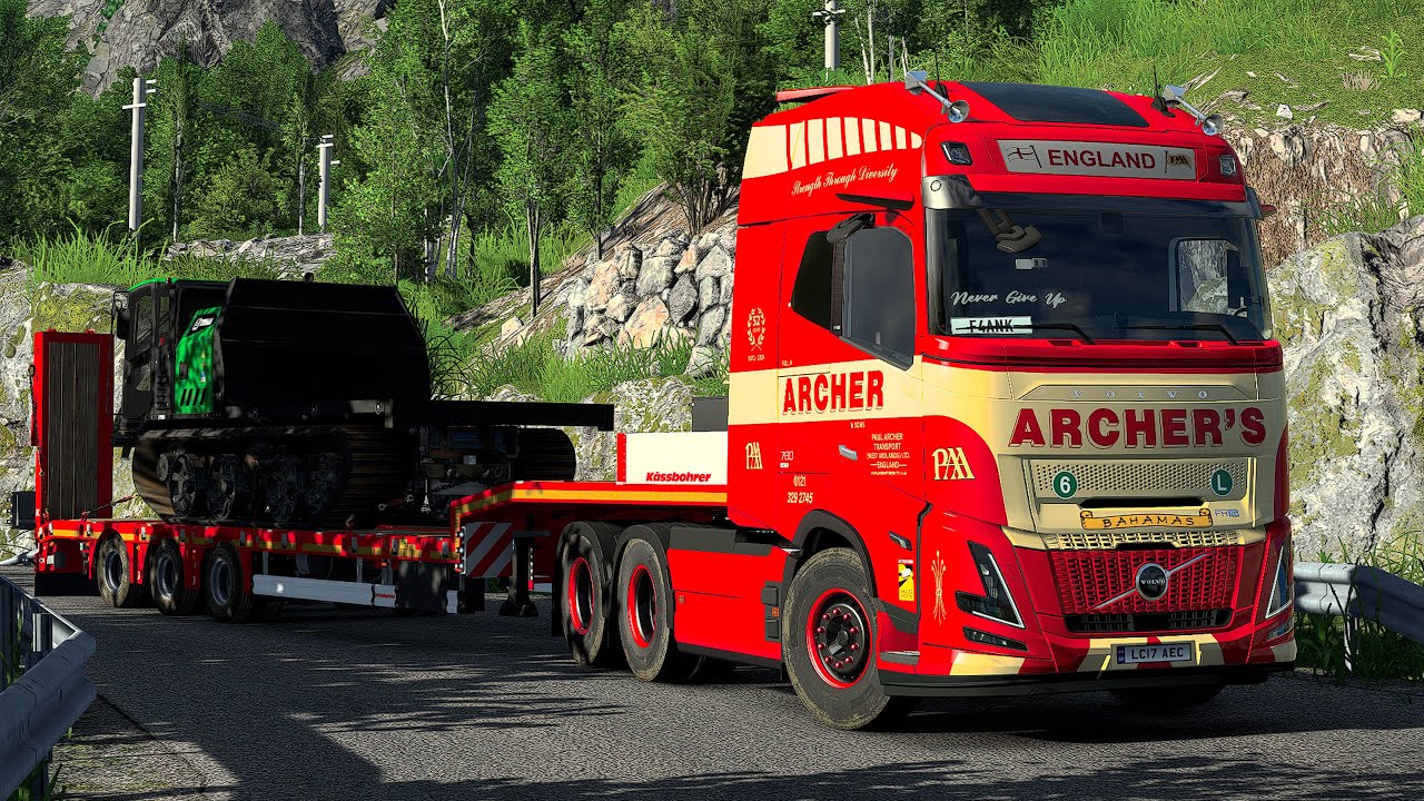 Volvo FH6 Aero XXL Heavy Cargo 🚛 | Crawler Carrier on Narrow Nordic Roads | ETS2 Nordic Horizons DLC