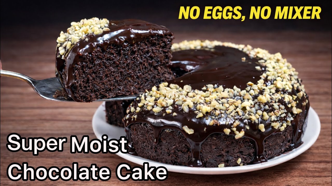 Chocolate cake with no eggs and no mixer - make it in under 5 minutes and shock every one😋🥰