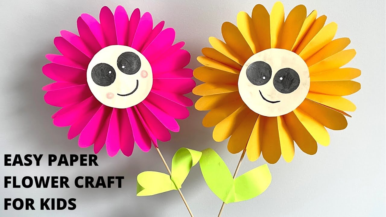 SUMMER TIME KIDS CRAFT IDEAS | Beautiful Smiley Paper Flower Tutorial | Easy Paper Craft for Kids