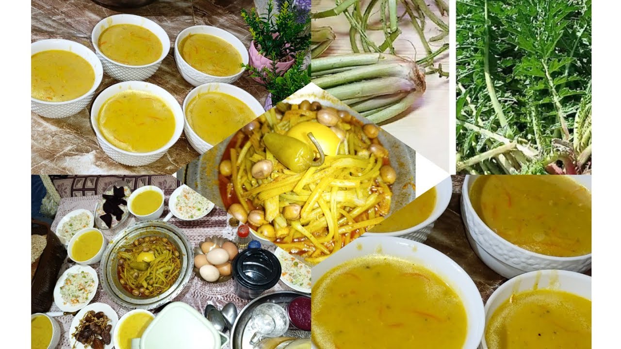  شوربة لذيذة بدون كريم مع طاجين الدجاج مع الگرنينة كيجي لذيذة بزاف 