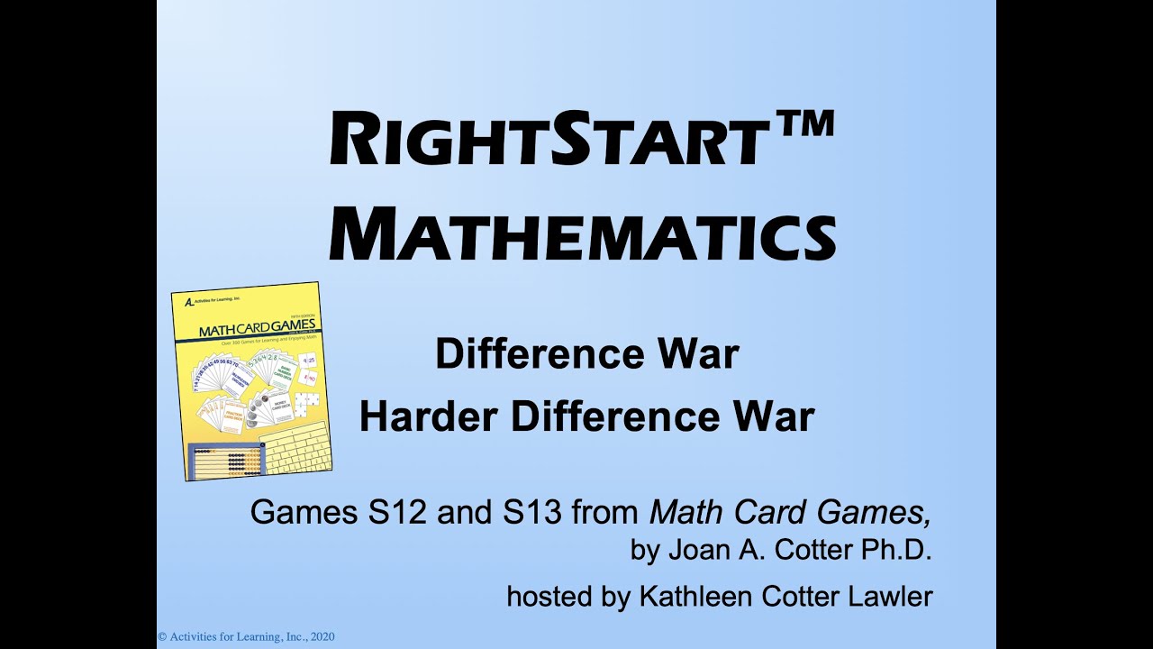 RightStart Math Card Games - Difference War S12
