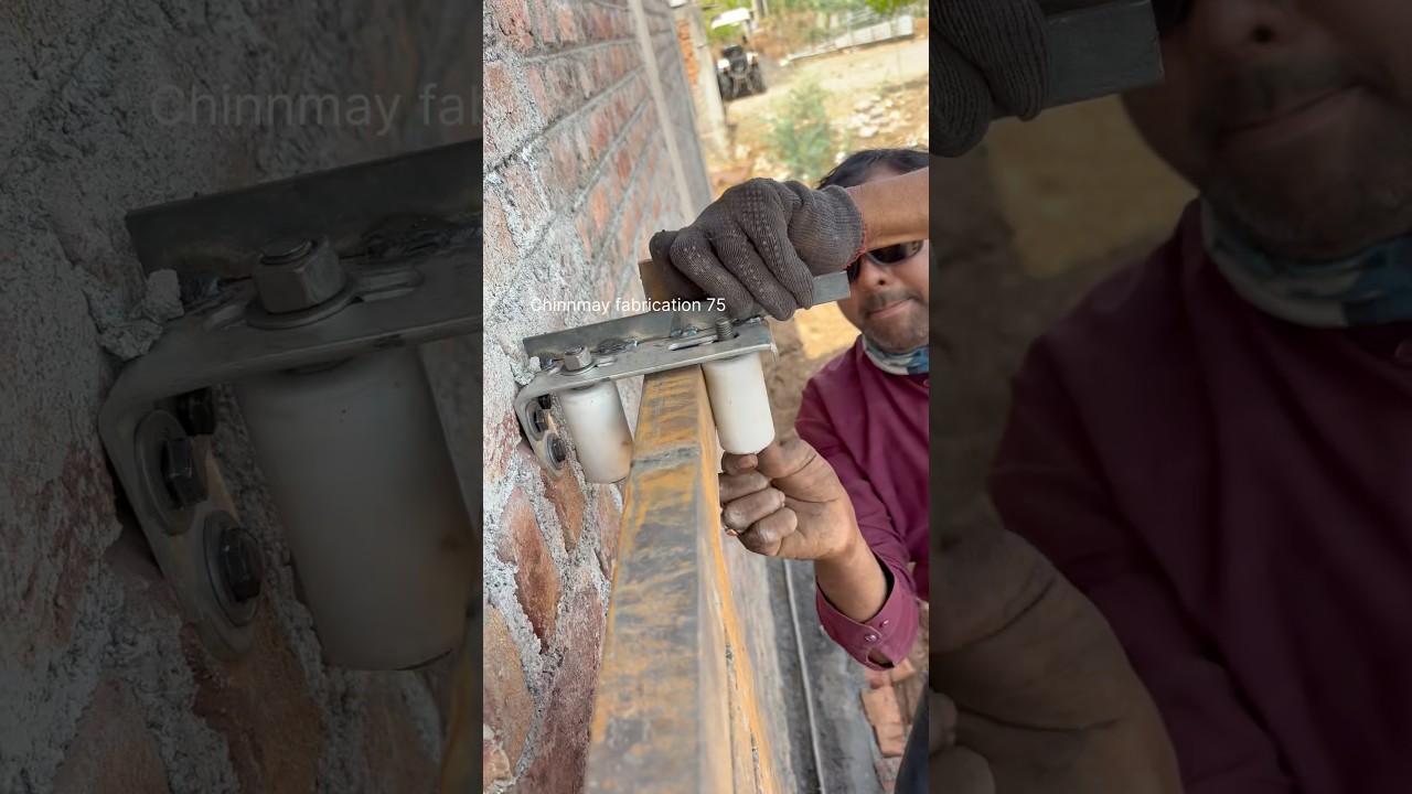 How to install sliding with folding Gate #slidinggate #foldinggate #gatedesgin