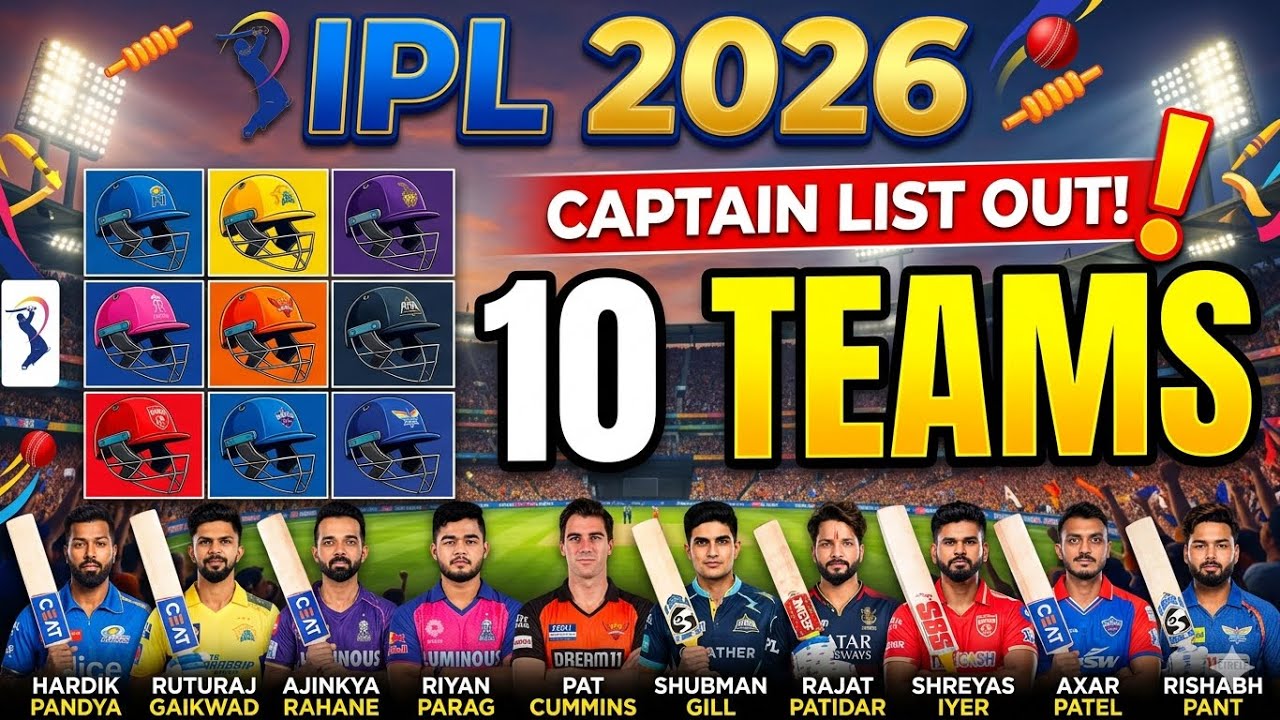 IPL 2026 All Team Captains List 🏏 | Kaun Kis Team Ka Captain? Hardik, Pant, Gill | IPL 2026 Update