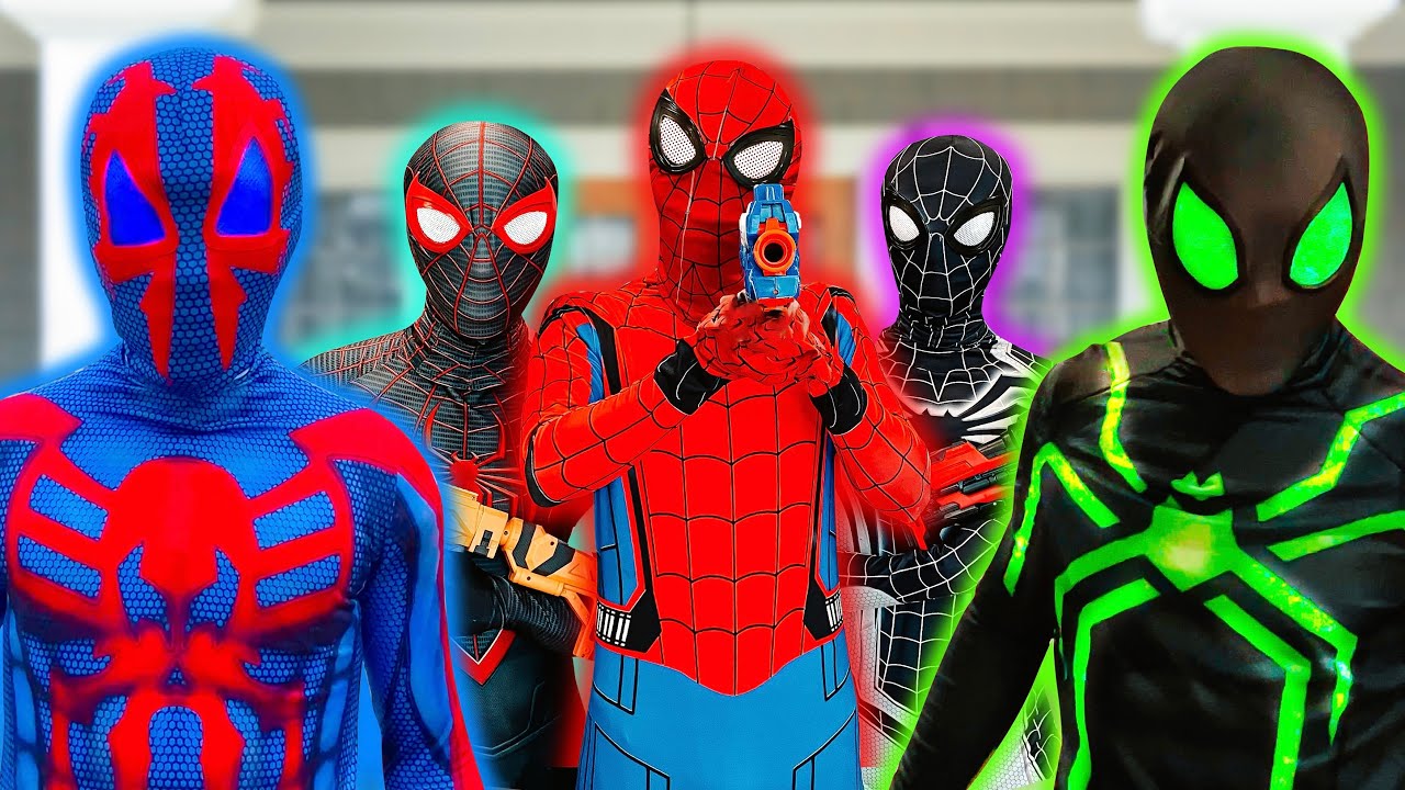 TEAM SPIDER-MAN vs BAD GUY TEAM || SPECIAL LIVE ACTION STORY 4 - HOMIC