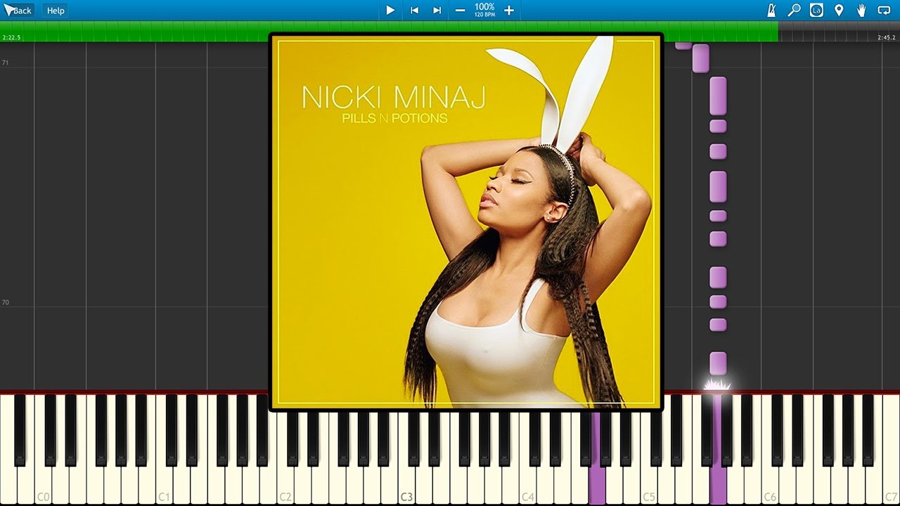 Nicki Minaj - Pills N' Potions (Piano Tutorial) [Synthesia] + Sheets + MIDI