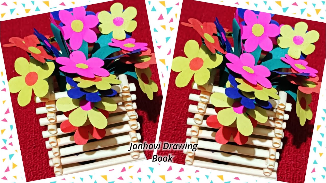 Diy 2 paper flowers for decoration 🌻🌹 home decoration craft ideas 🪄