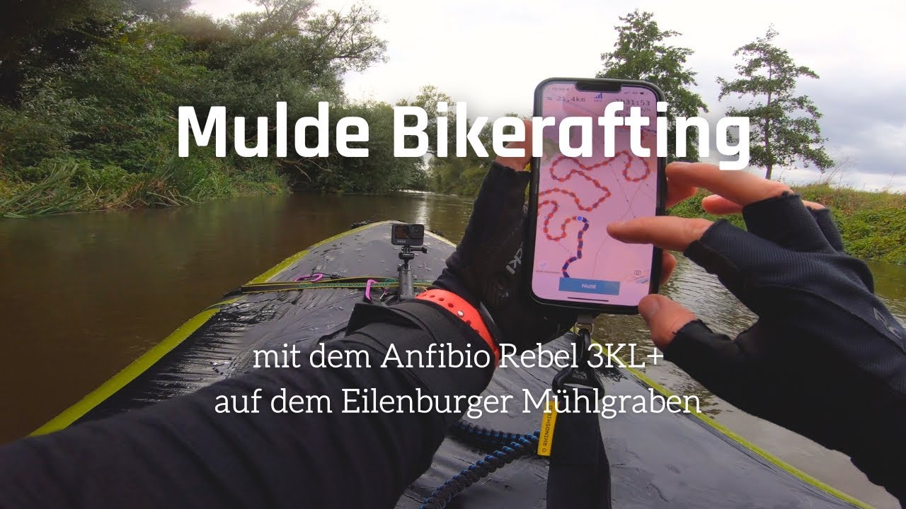 Solo Bikerafting mit Anfibio Rebel 3KL+ Eilenburger Mühlgraben