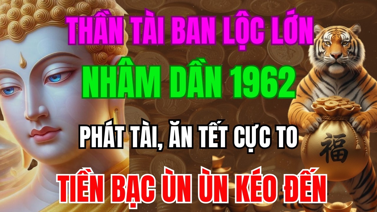 Thần Tài Ban Lộc Lớn, NHÂM DẦN1962  Sắp Phát Tài, Ăn Tết Cực To, Tiền Bạc Ùn Ùn Kéo Đến