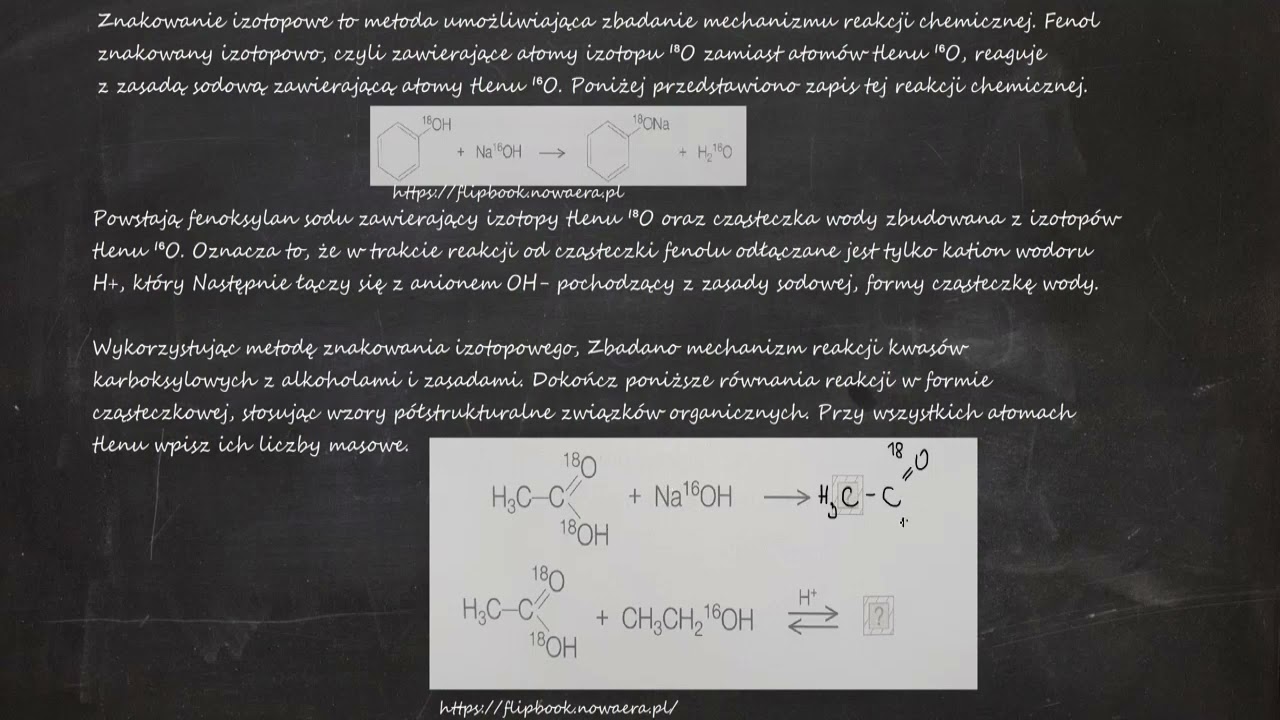 Znakowanie izotopowe to metoda umożliwiająca zbadanie mechanizmu reakcji chemicznej. Fenol znakowany