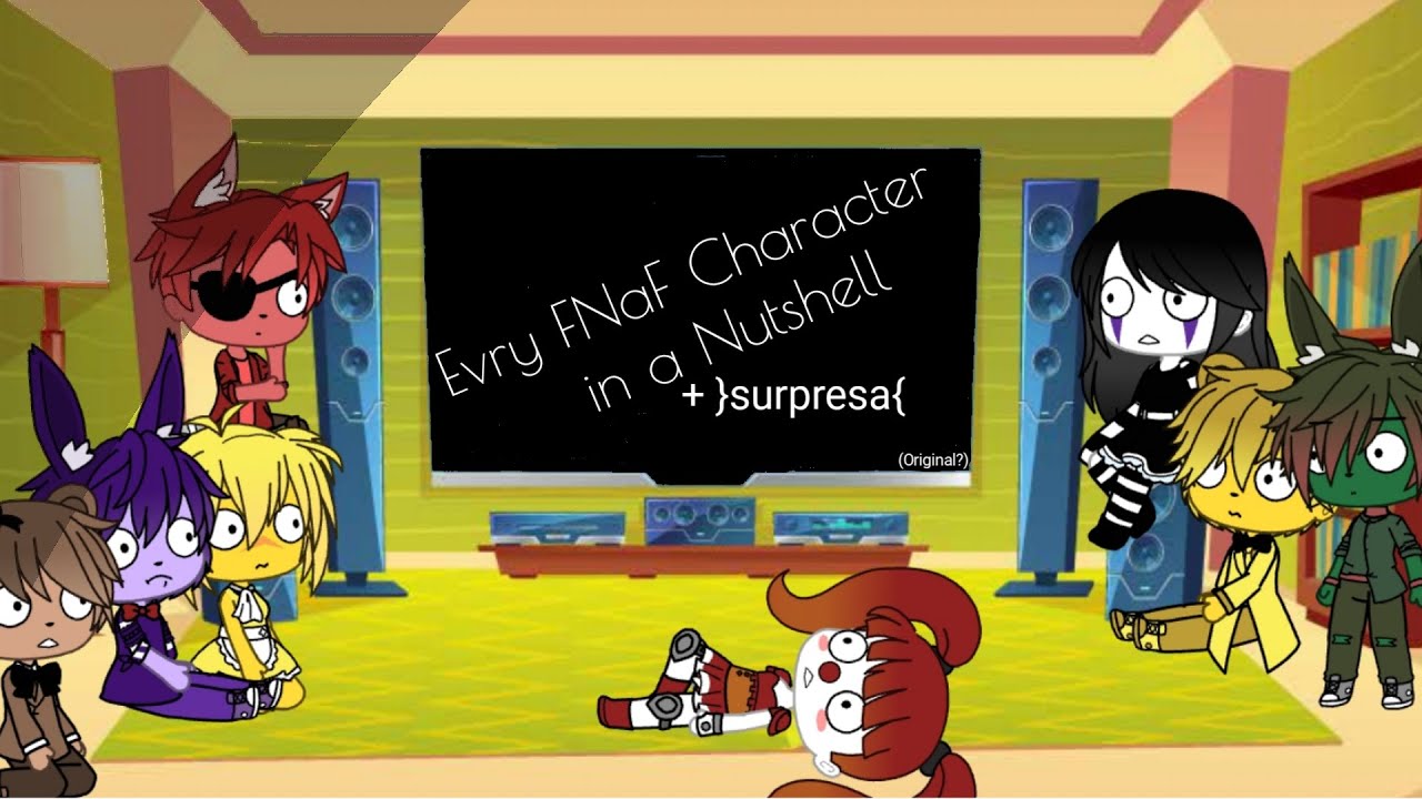 Fnaf 1 +Puppet+Springtrap +Baby react Evry FNaF Character in a Nutshell