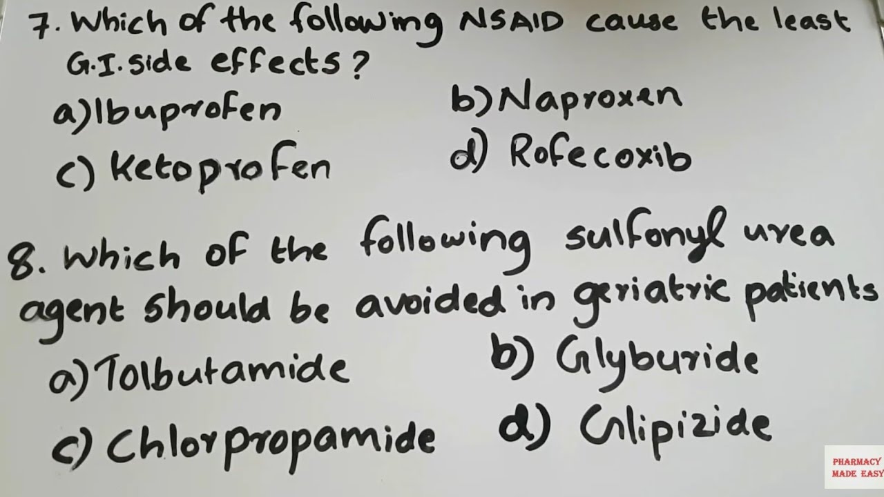 MCQ FOR PHARMACIST COMPETITIVE EXAMS-PART 6 || GPAT || DHA || MOH || HAAD