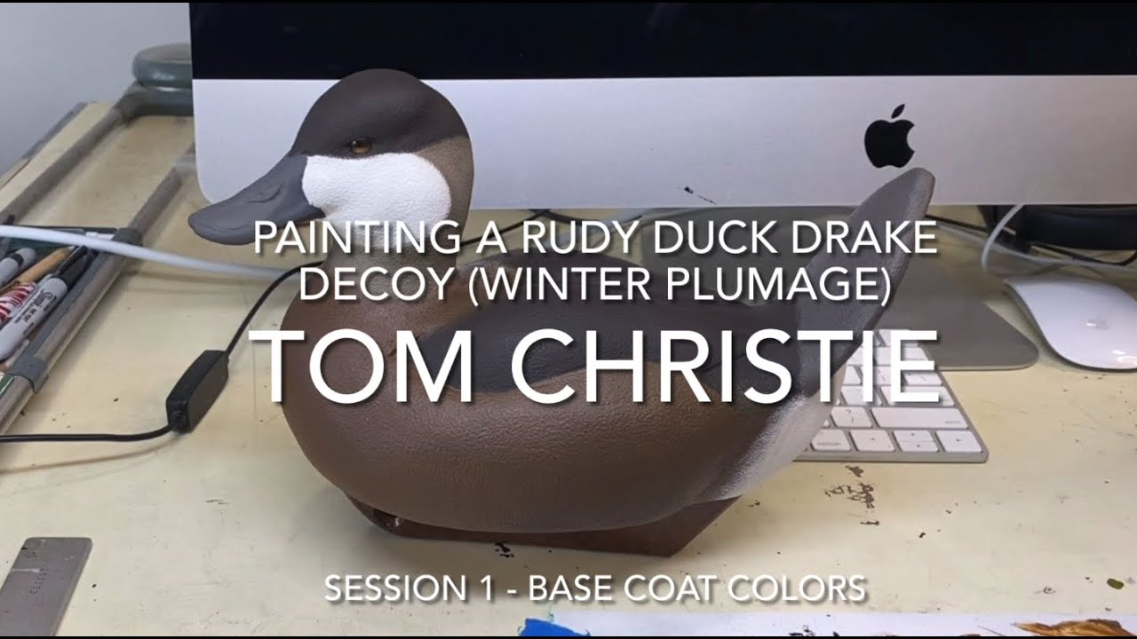 Painting a Ruddy Duck Drake Decoy Session 1 - Laying In The Base Colors