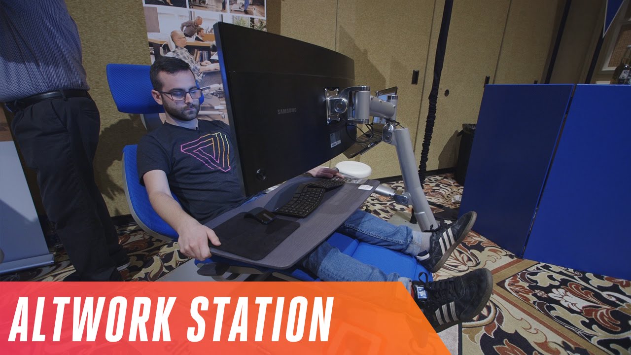 Altwork station lets you work lying down