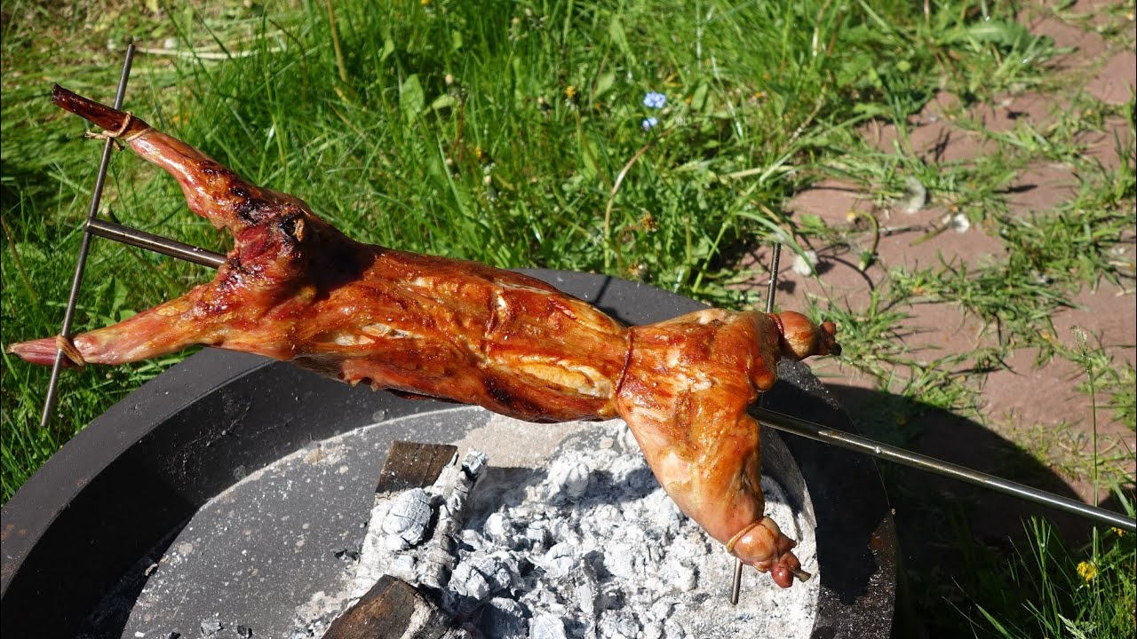 Płomienie i żar czyli pieczenie na ognisku - królik - Praktyka u Praktyka